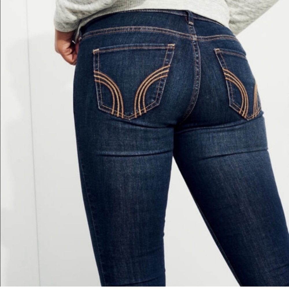 Hollister denim medium blue soft knit skinny jegging jeans